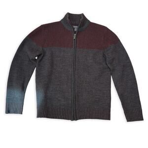 Kenneth Cole Men’s Full Zip Sweater Burgundy Gray Size M Classic